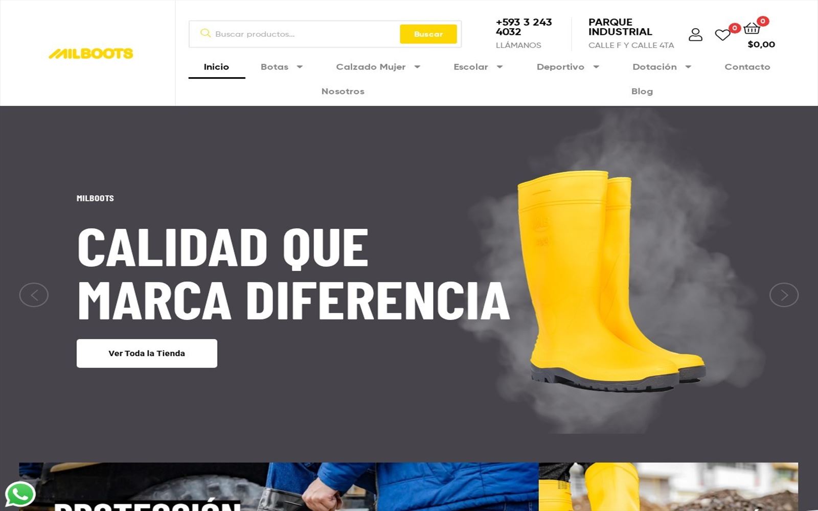 Captura de la tienda online Mil Boots